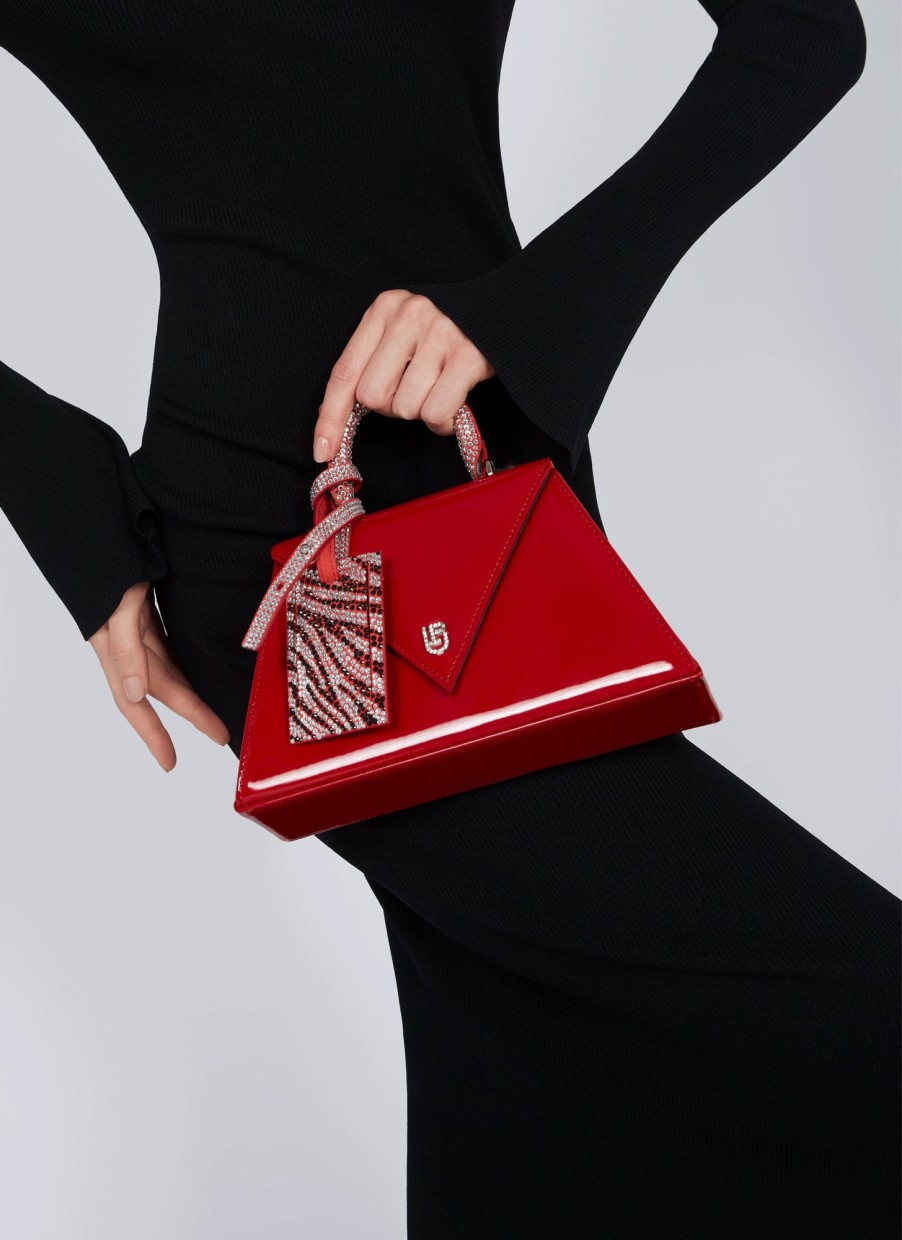 Bags Les Petits Joueurs | Rose Mini Top Handle Red Patent