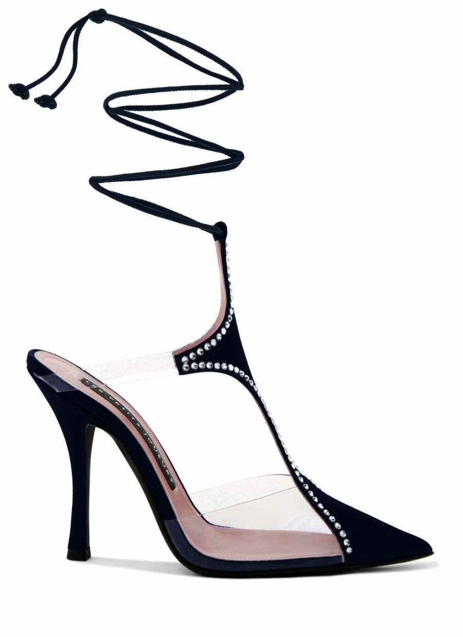 Shoes Les Petits Joueurs | Black Crystal Virgo Pump