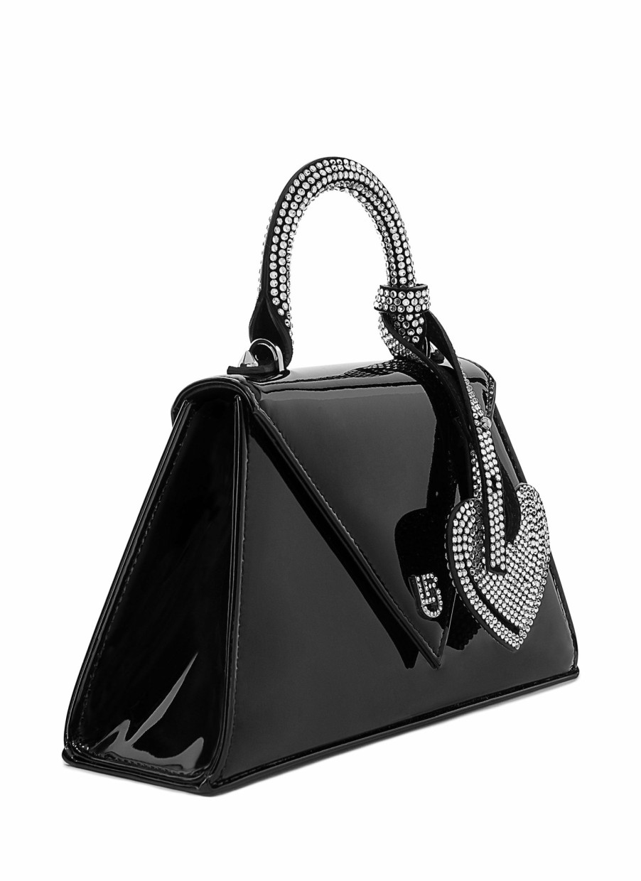 Bags Les Petits Joueurs | Rose Mini Top Handle Black Patent