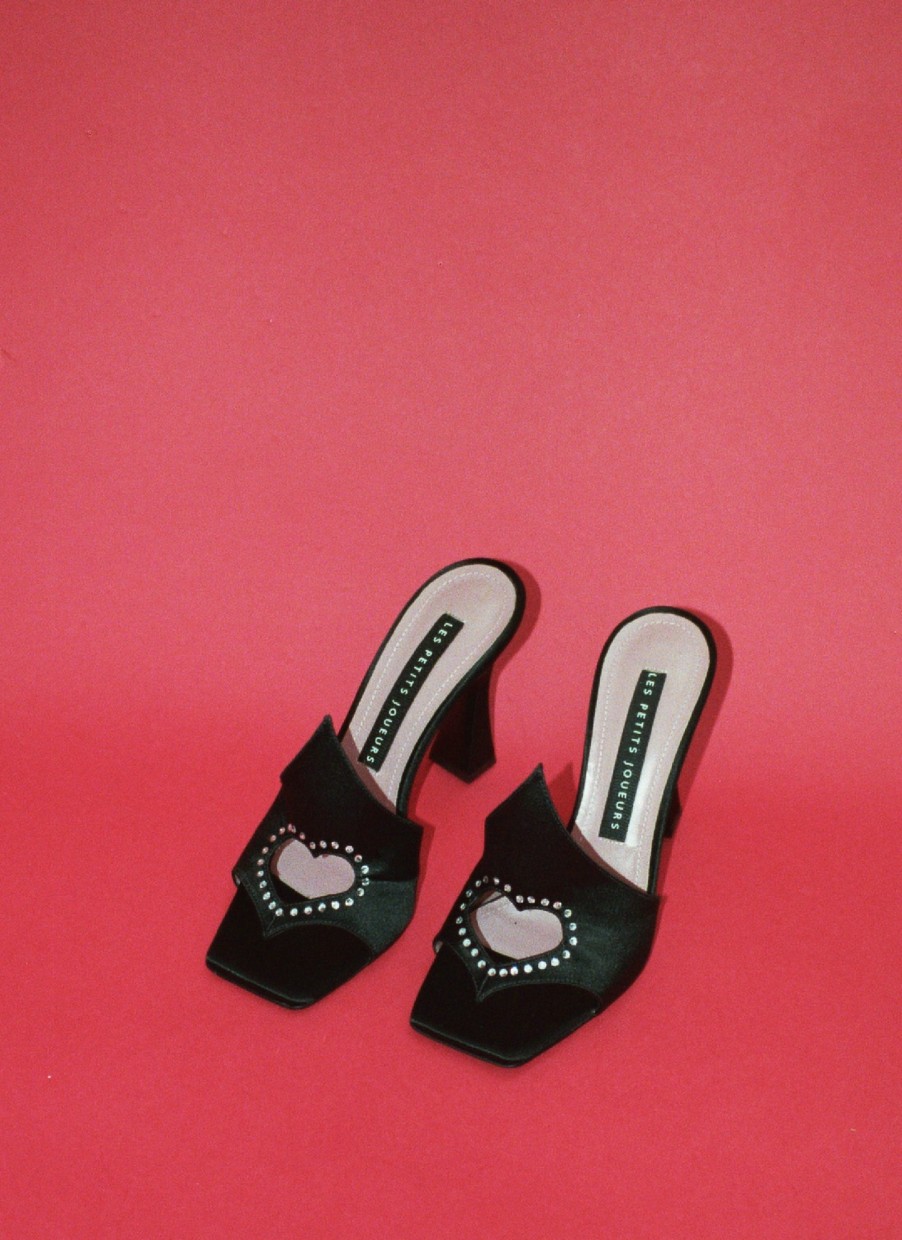 Shoes Les Petits Joueurs | Black Jerry Heart Sandal