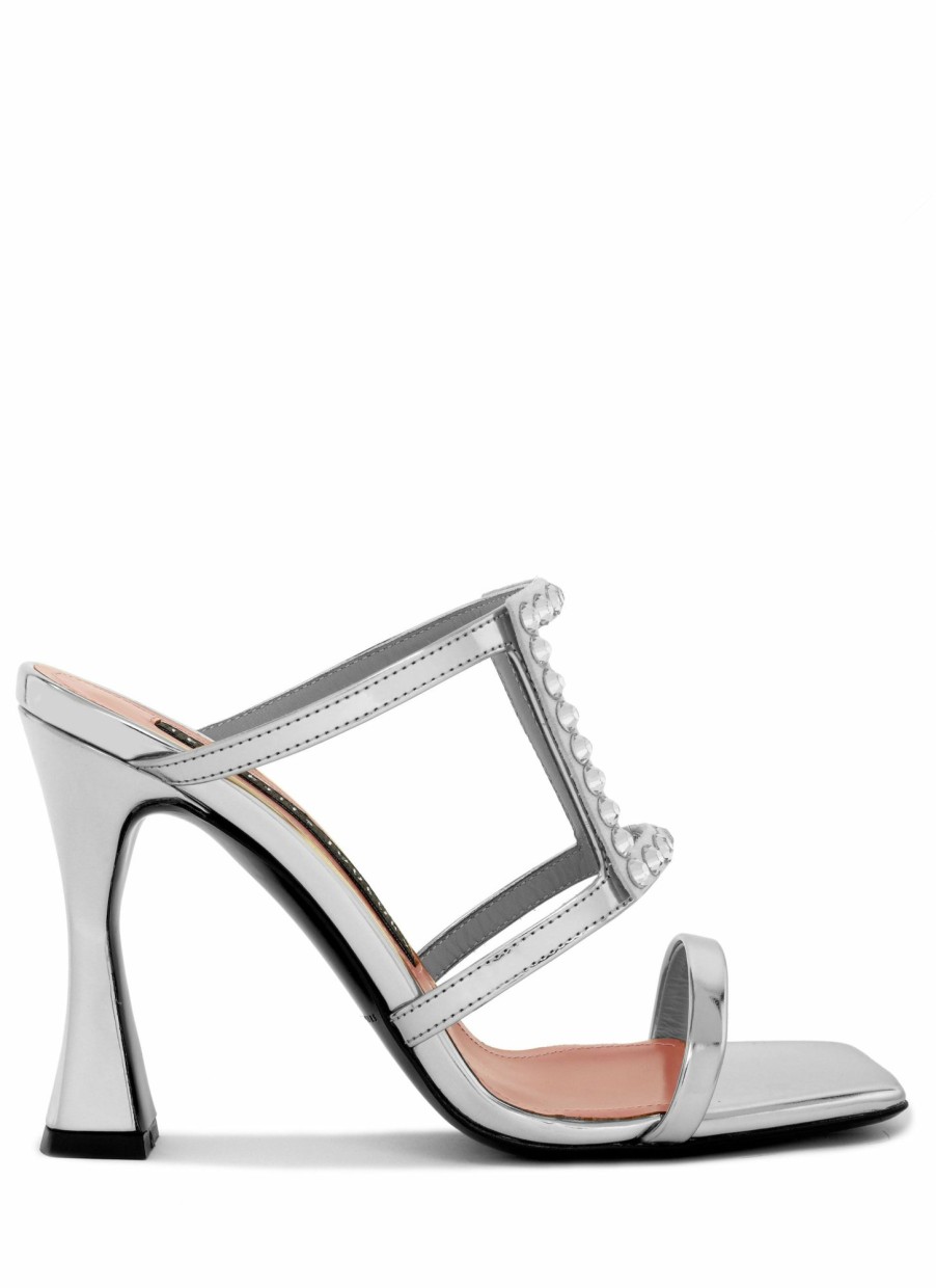 Shoes Les Petits Joueurs | Silver Hoya Heels