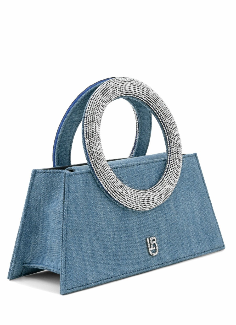 Bags Les Petits Joueurs | Blue Denim Trapezio Pochette