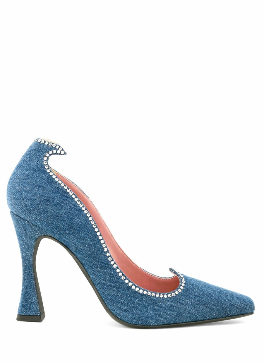 Shoes Les Petits Joueurs | Blue Denim Taya Crystal