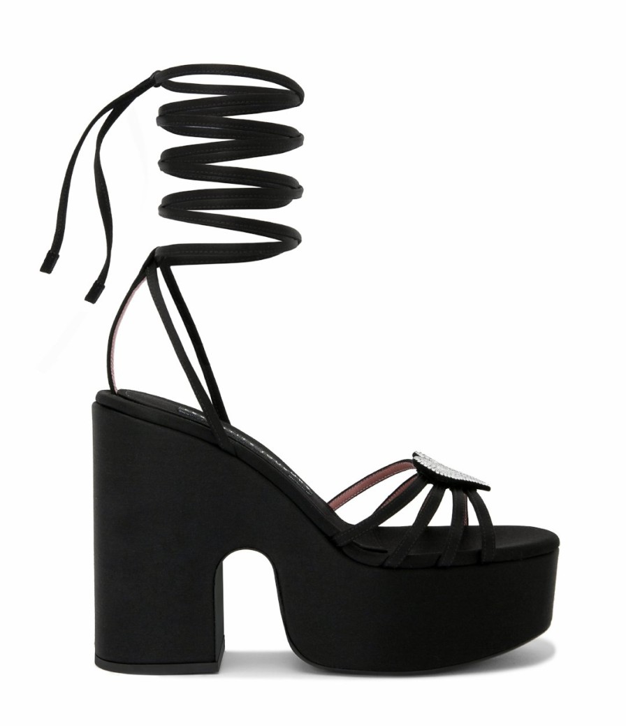 Shoes Les Petits Joueurs | Black Bianca Heart Platform