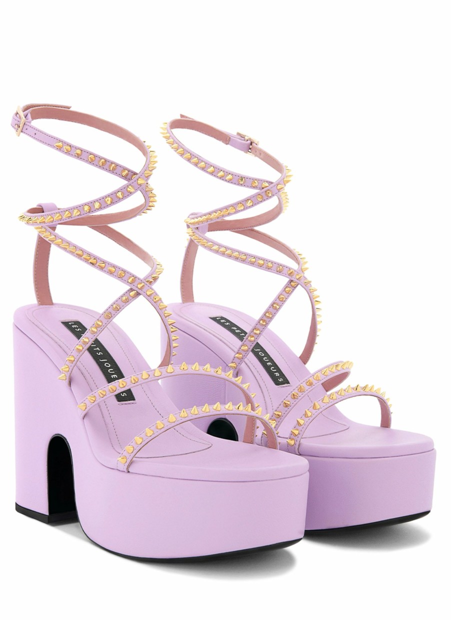 Shoes Les Petits Joueurs | Lilac Studs Bianca Platform