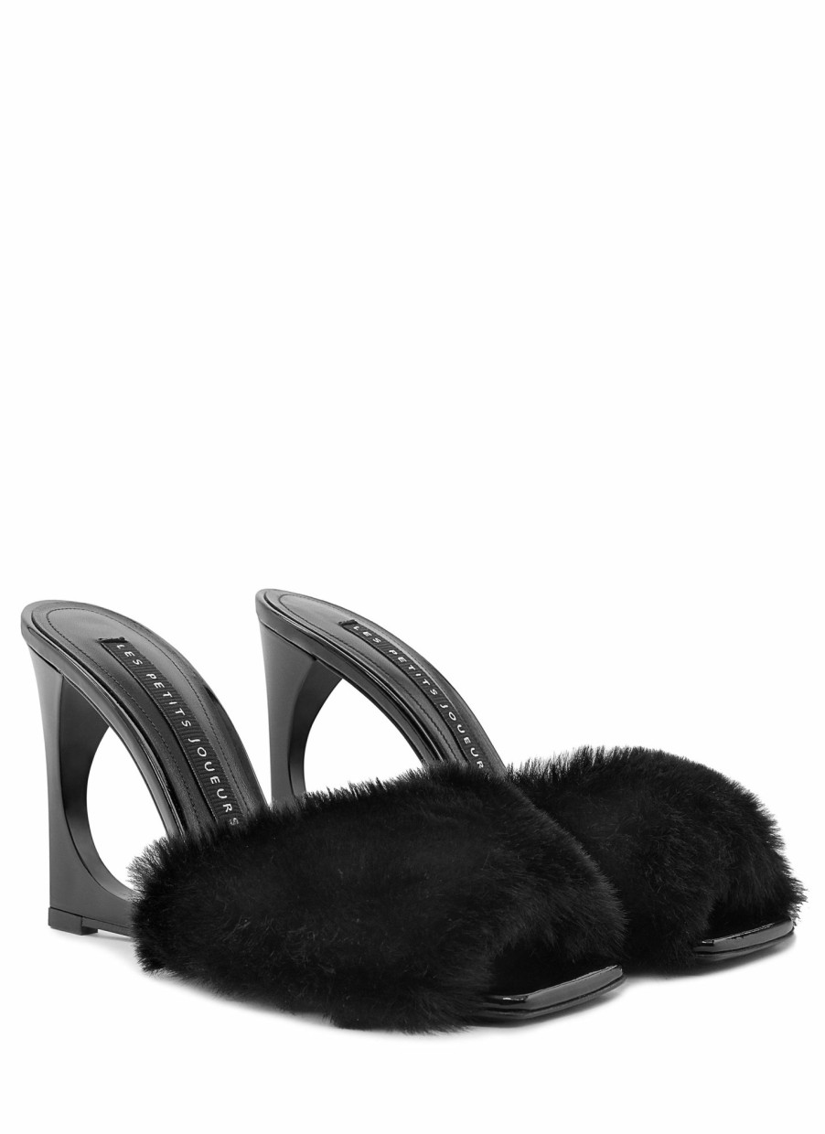 Shoes Les Petits Joueurs | Black Teddy Lola Mule