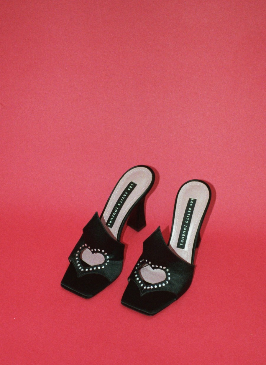 Shoes Les Petits Joueurs | Black Jerry Heart Sandal