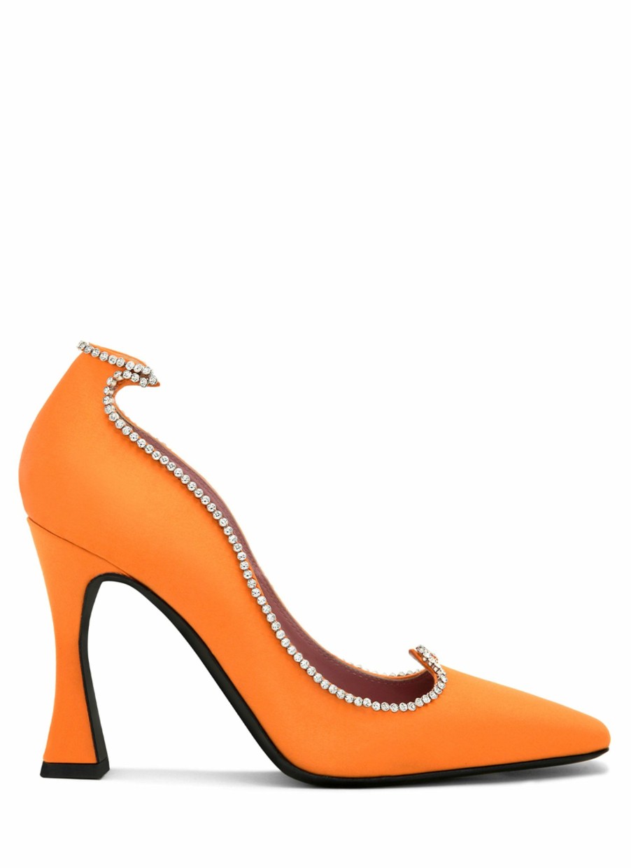 Shoes Les Petits Joueurs | Orange Crystal Taya Pump