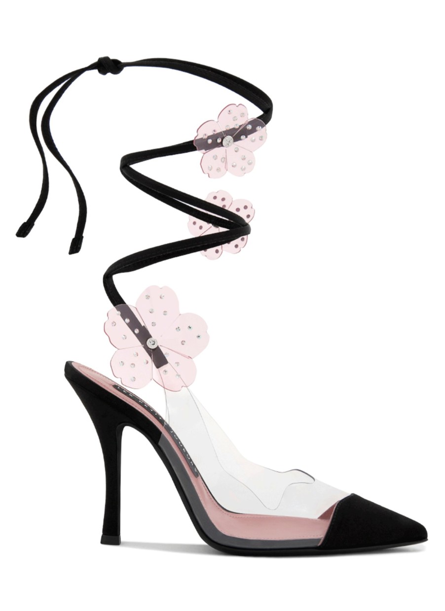 Shoes Les Petits Joueurs | Black Talia Flower Pump