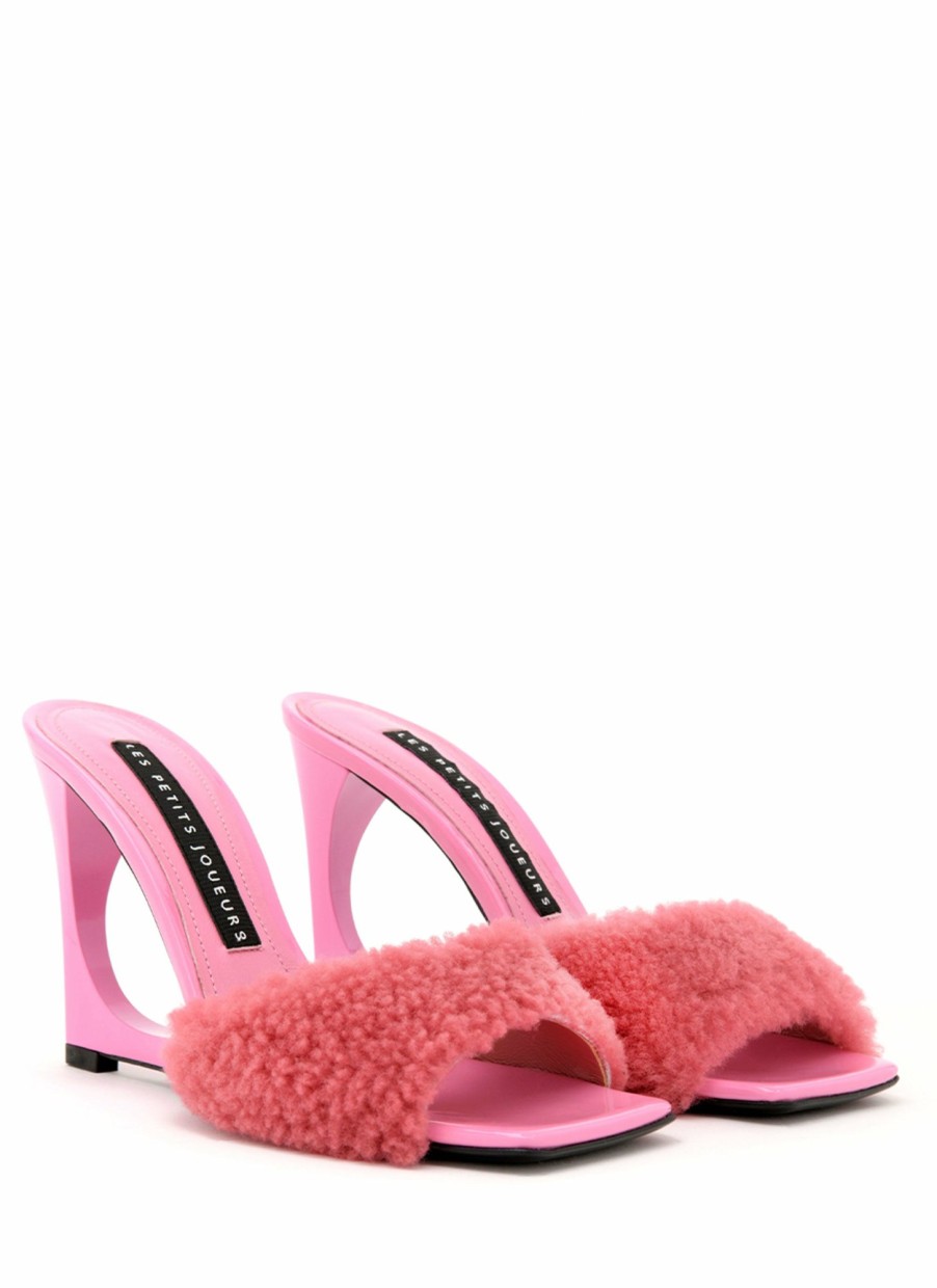 Shoes Les Petits Joueurs | Pink Lola Mule Teddy