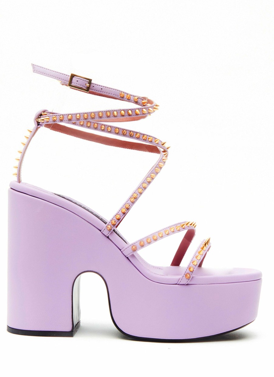 Shoes Les Petits Joueurs | Lilac Studs Bianca Platform