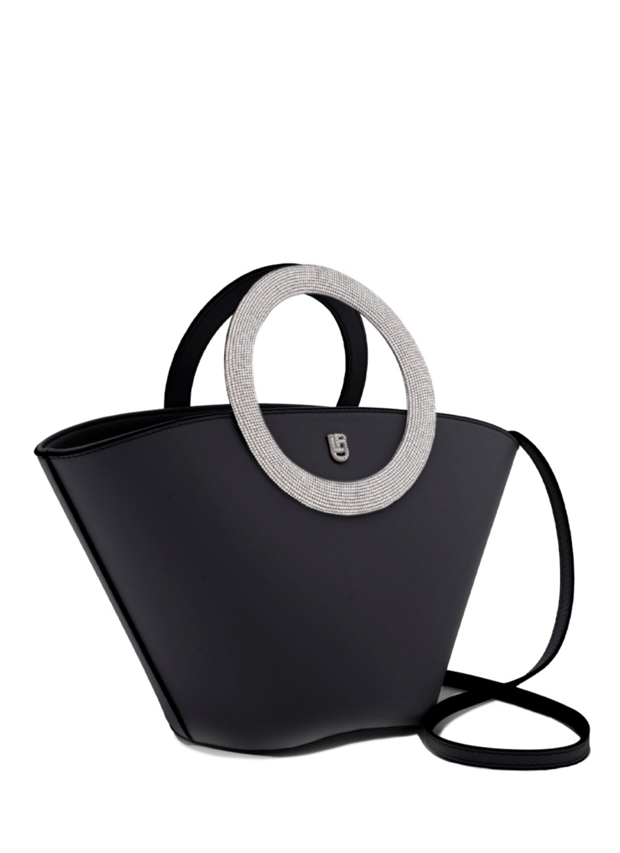 Bags Les Petits Joueurs | Black Crystal Trapezio Basket