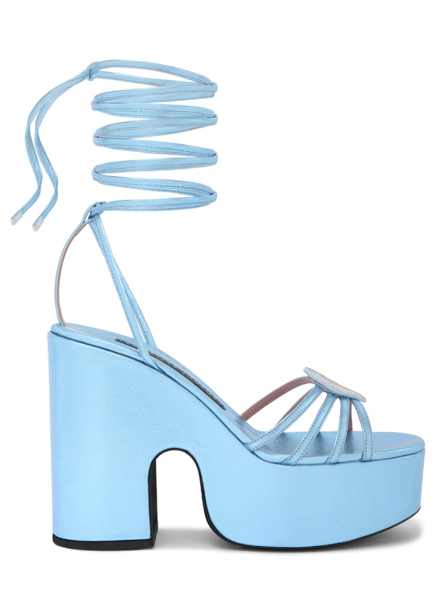 Shoes Les Petits Joueurs | Blue Bianca Heart Platform