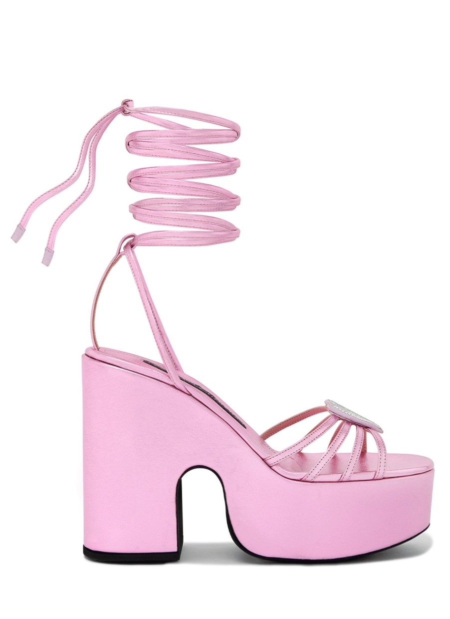 Shoes Les Petits Joueurs | Pink Bianca Heart Platform